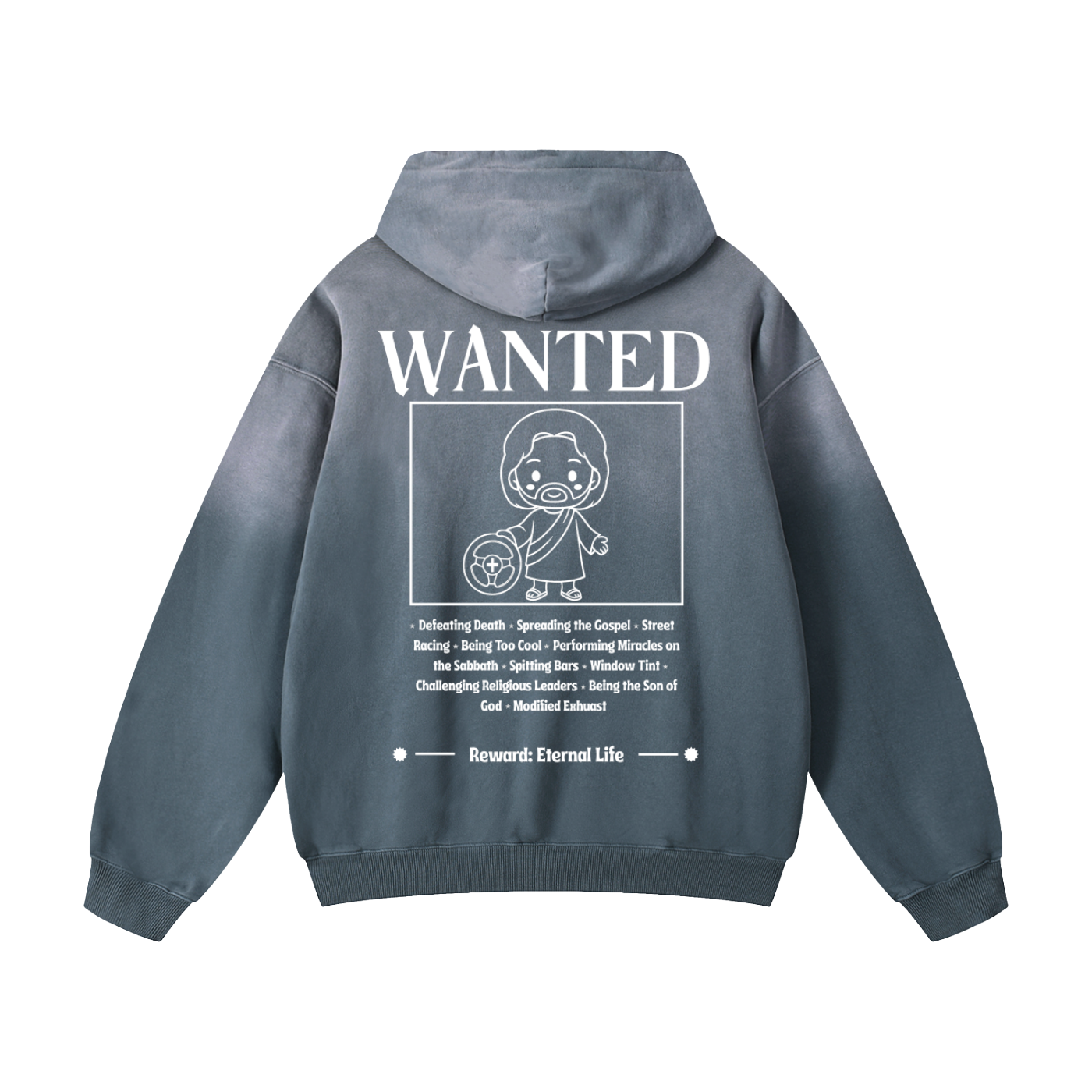 Biblically Boosted Wanted Sun Fade Hoodie