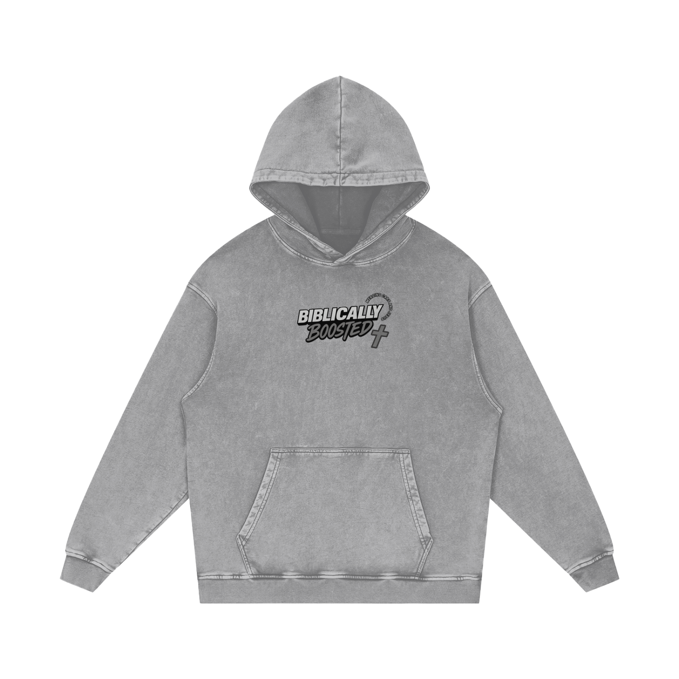 Biblically Boosted Wanted Snow Washed Hoodie