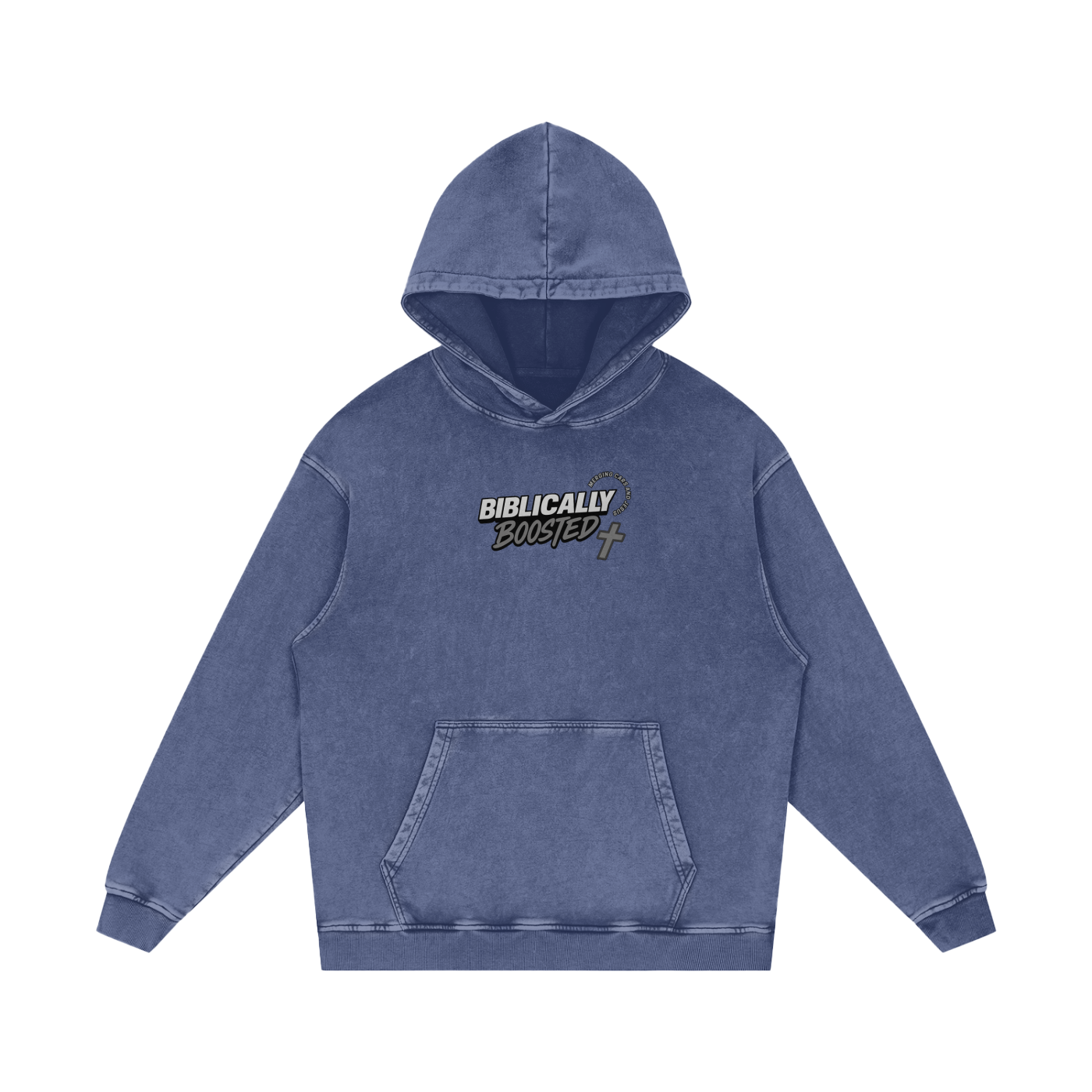 Biblically Boosted Wanted Snow Washed Hoodie