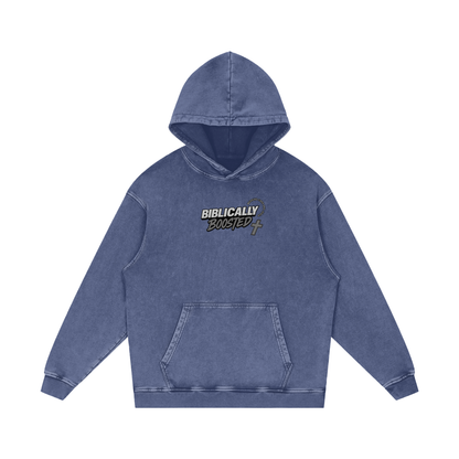 Biblically Boosted Wanted Snow Washed Hoodie