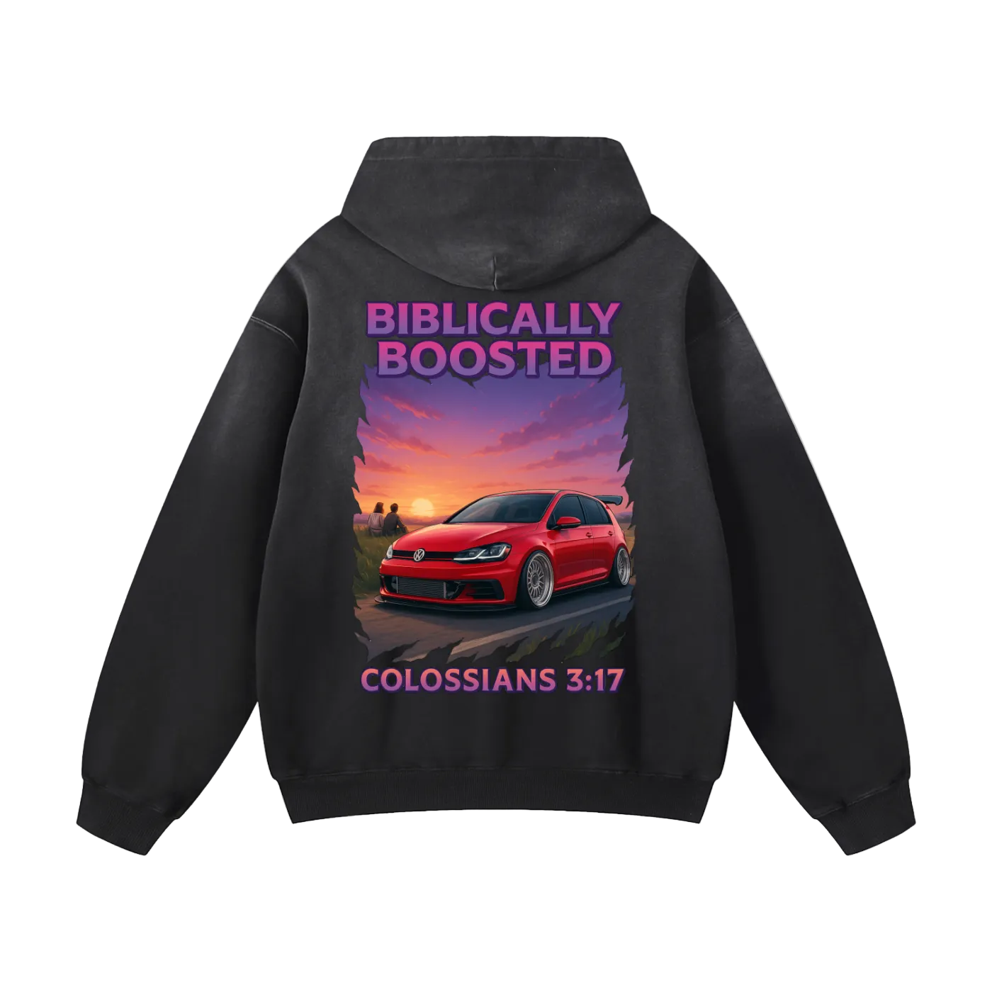 Biblically Boosted VW Golf Sun Fade Hoodie