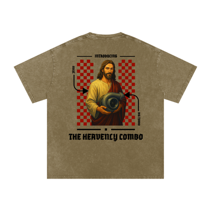 Biblically Boosted Heavenly Combo Snow Washed T-shirt
