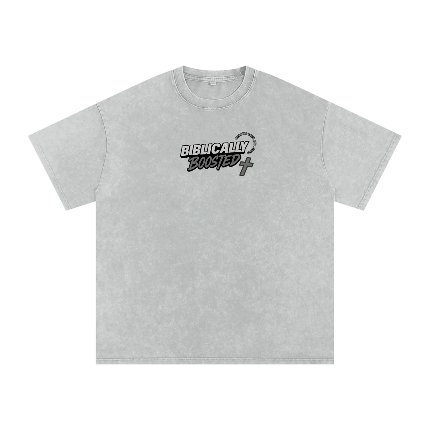 Biblically Boosted Mustang Snow Washed T-Shirt