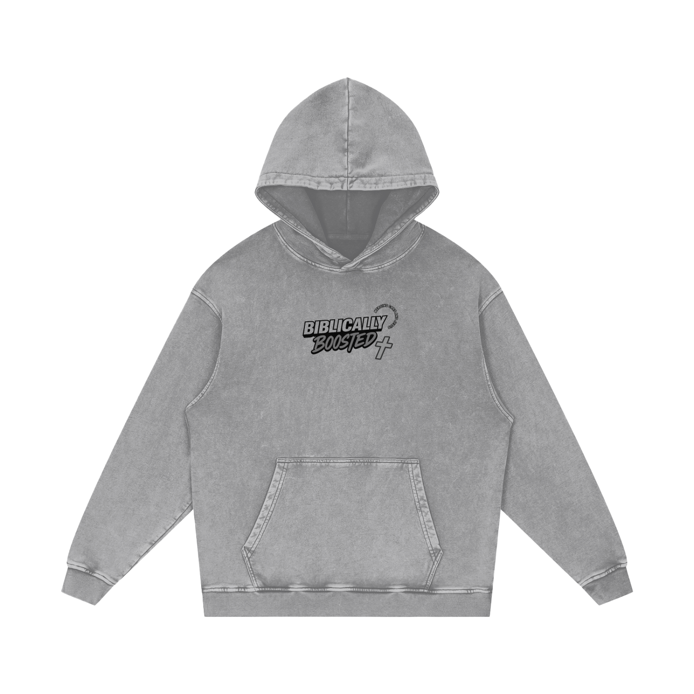 Biblically Boosted Mustang Lust Snow Washed Hoodie