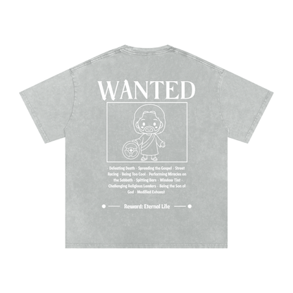 Biblically Boosted Wanted Snow Washed T-Shirt