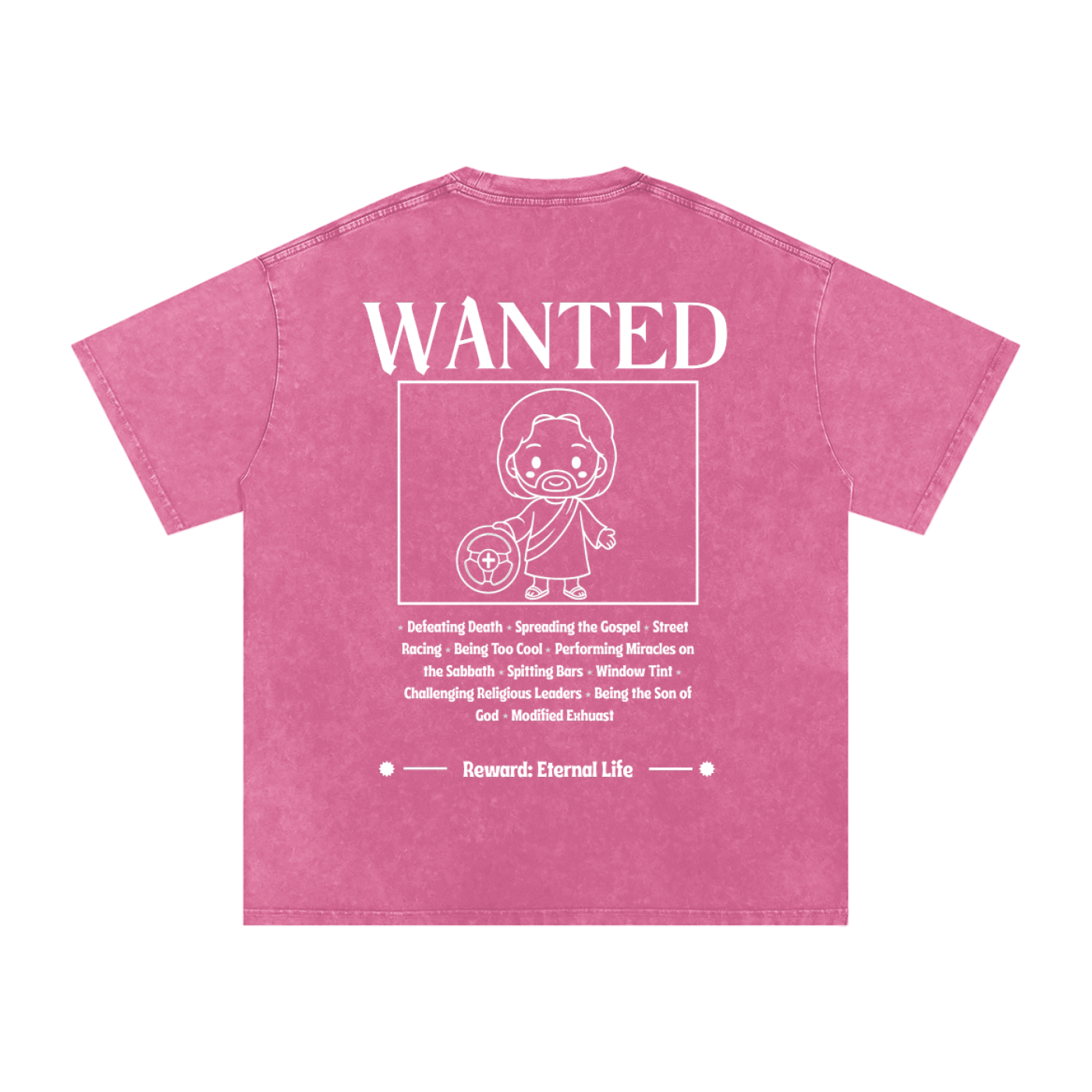 Biblically Boosted Wanted Snow Washed T-Shirt