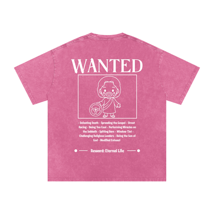 Biblically Boosted Wanted Snow Washed T-Shirt
