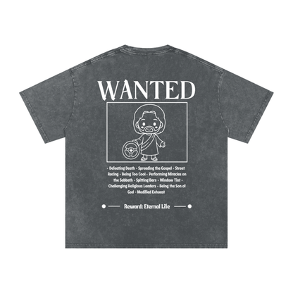 Biblically Boosted Wanted Snow Washed T-Shirt