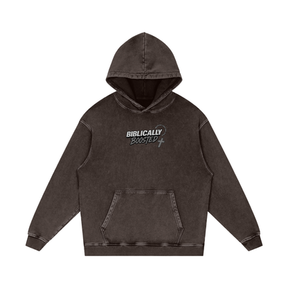 Biblically Boosted Wanted Snow Washed Hoodie