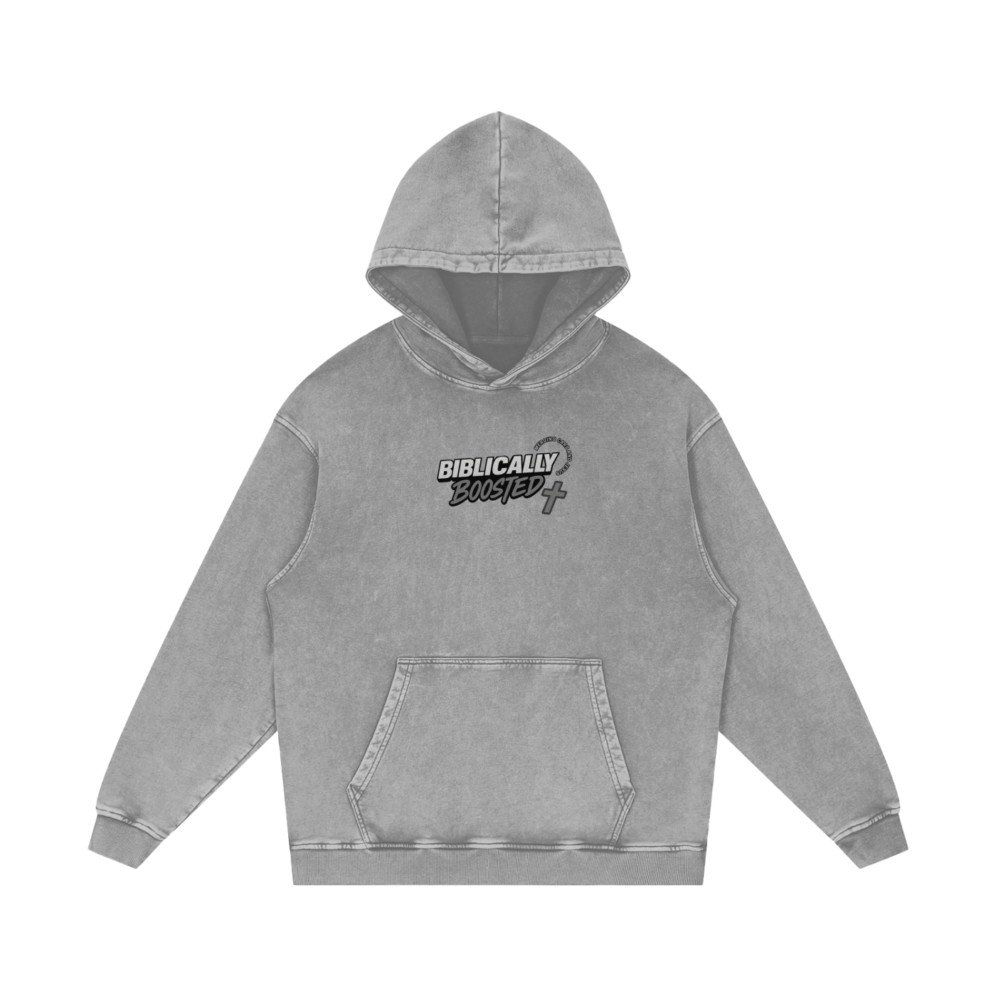 Biblically Boosted Mustang Snow Washed Hoodie