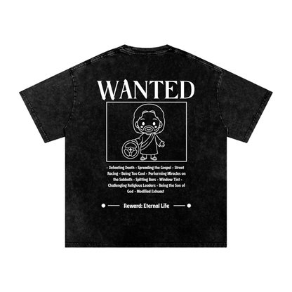 Biblically Boosted Wanted Snow Washed T-Shirt