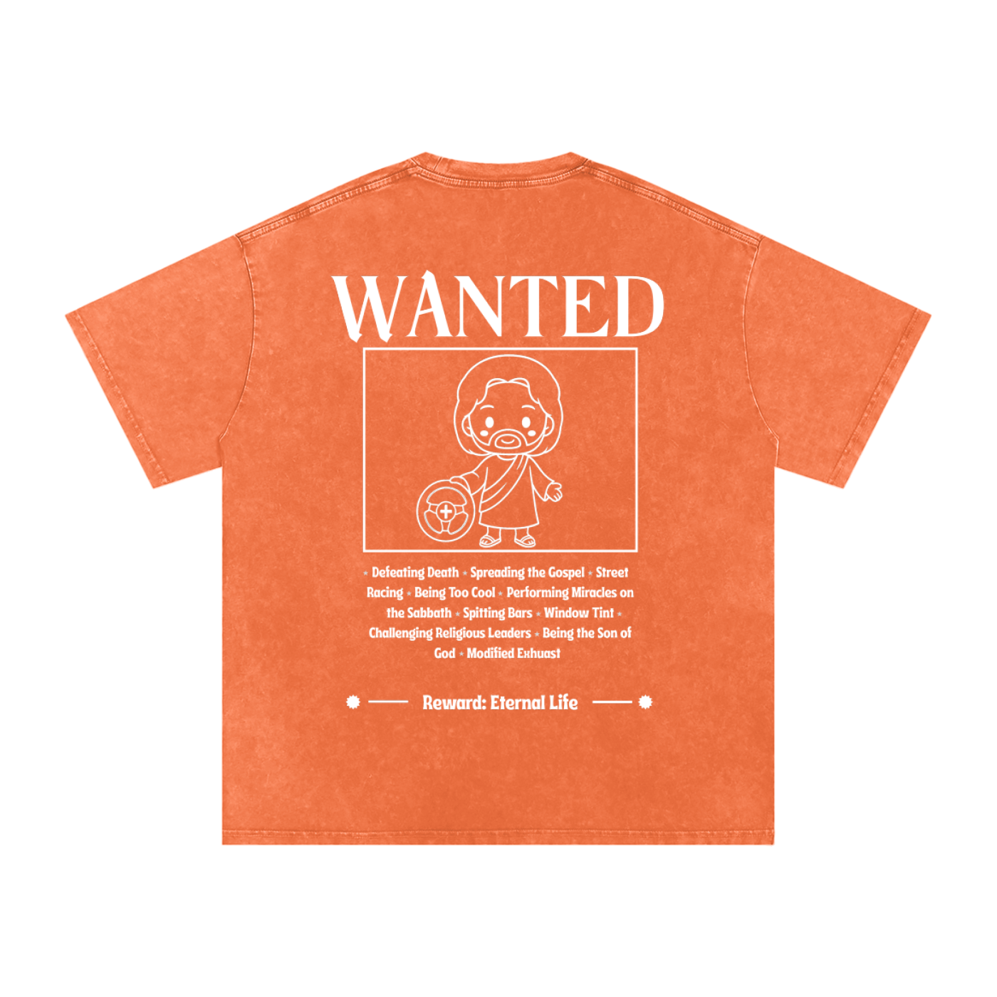 Biblically Boosted Wanted Snow Washed T-Shirt