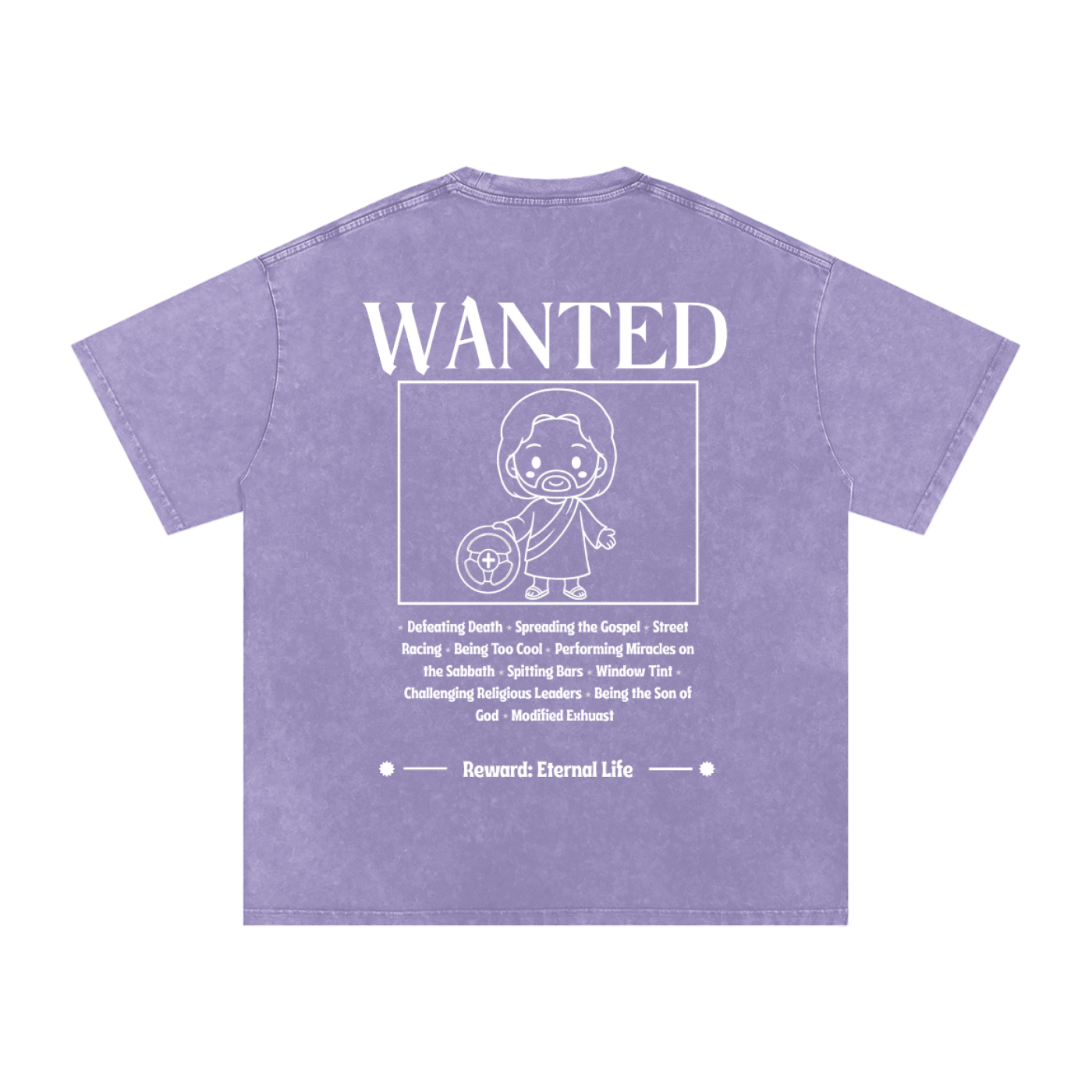 Biblically Boosted Wanted Snow Washed T-Shirt