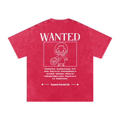 Biblically Boosted Wanted Snow Washed T-Shirt