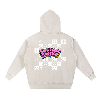 Biblically Boosted Snow Washed Checker Hoodie