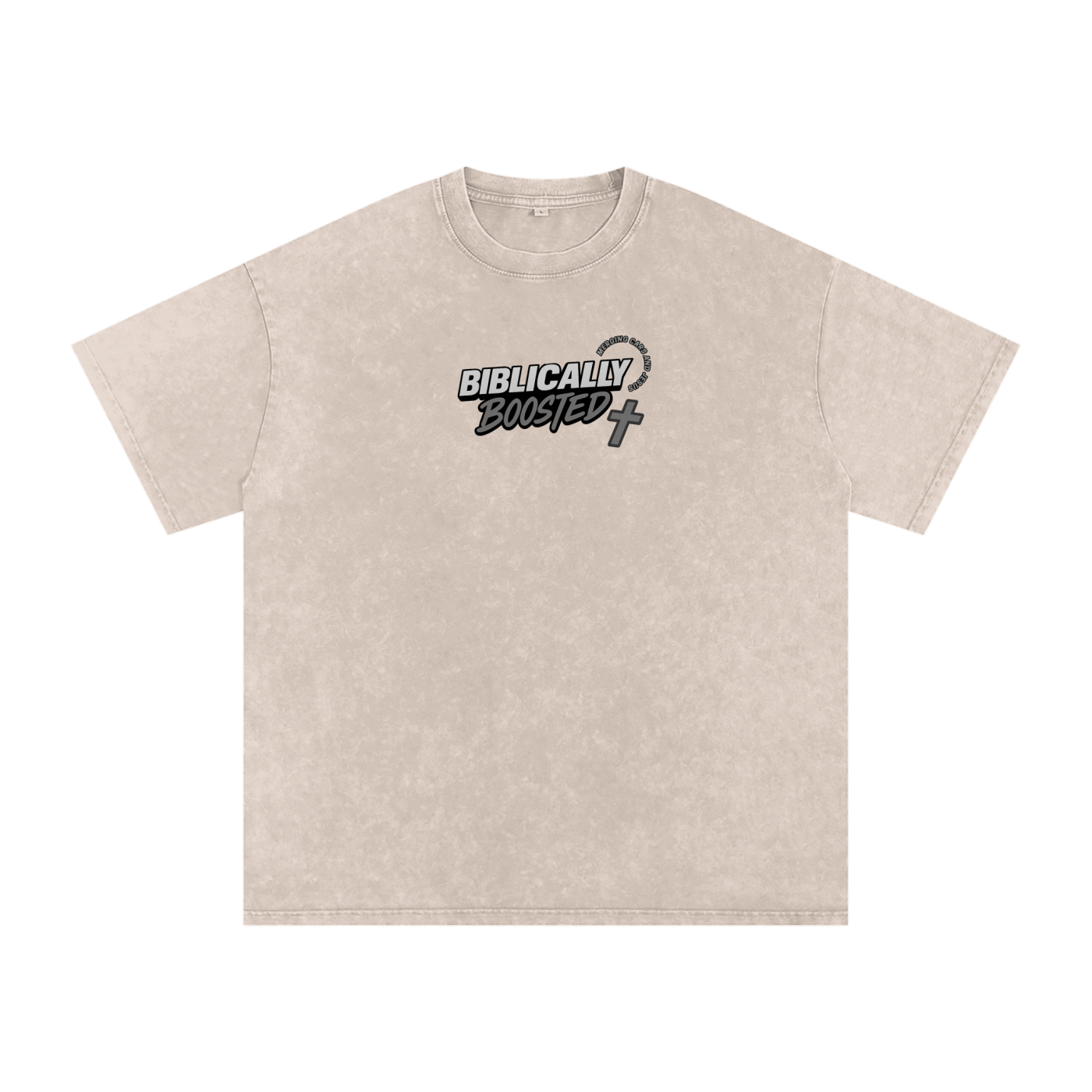 Biblically Boosted Mustang Snow Washed T-Shirt