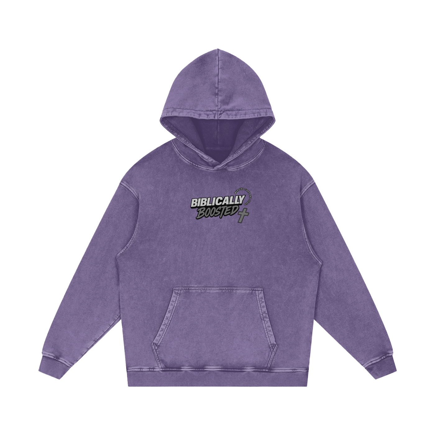 Biblically Boosted Wanted Snow Washed Hoodie
