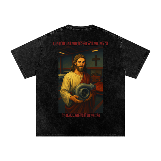 Biblically Boosted Jesus Turbo Snow Washed T-shirt