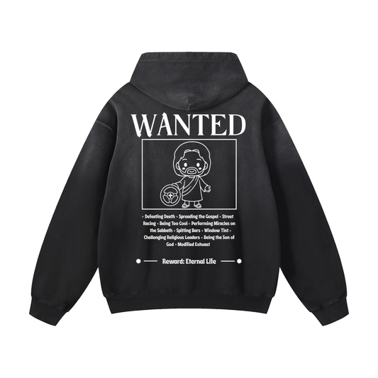 Biblically Boosted Wanted Sun Fade Hoodie