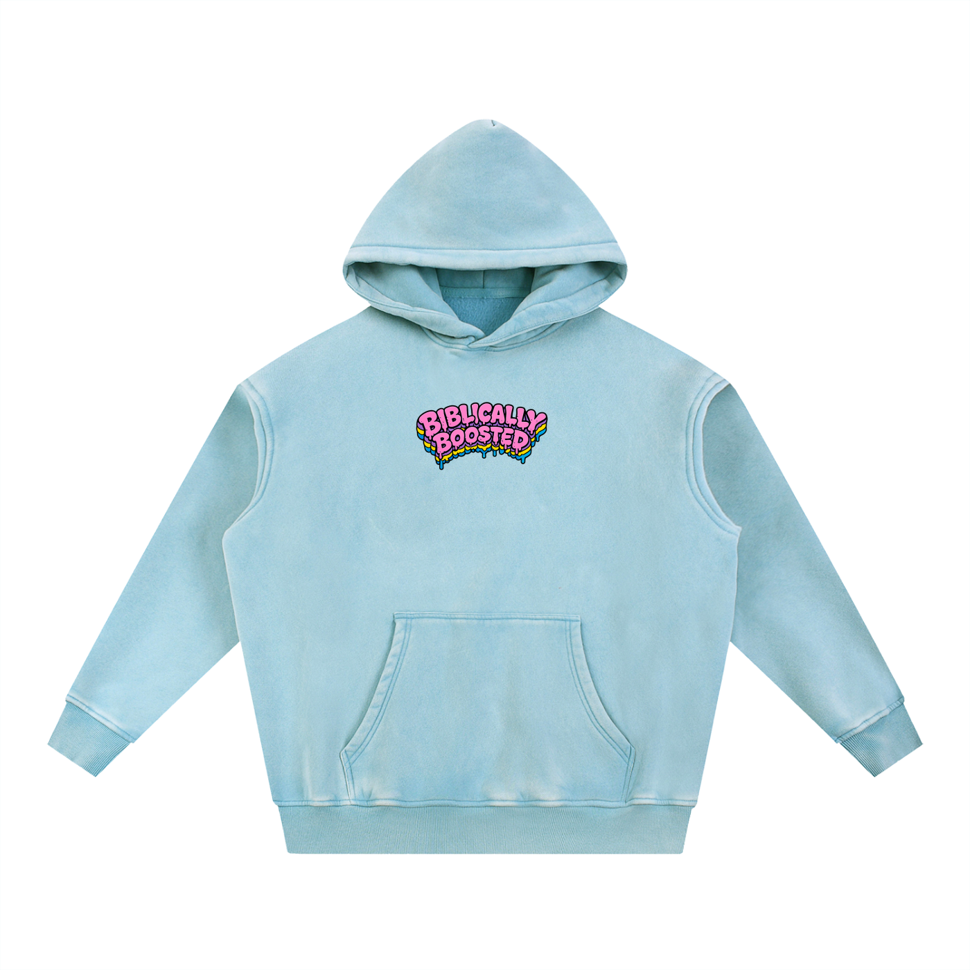 Biblically Boosted Snow Washed Checker Hoodie