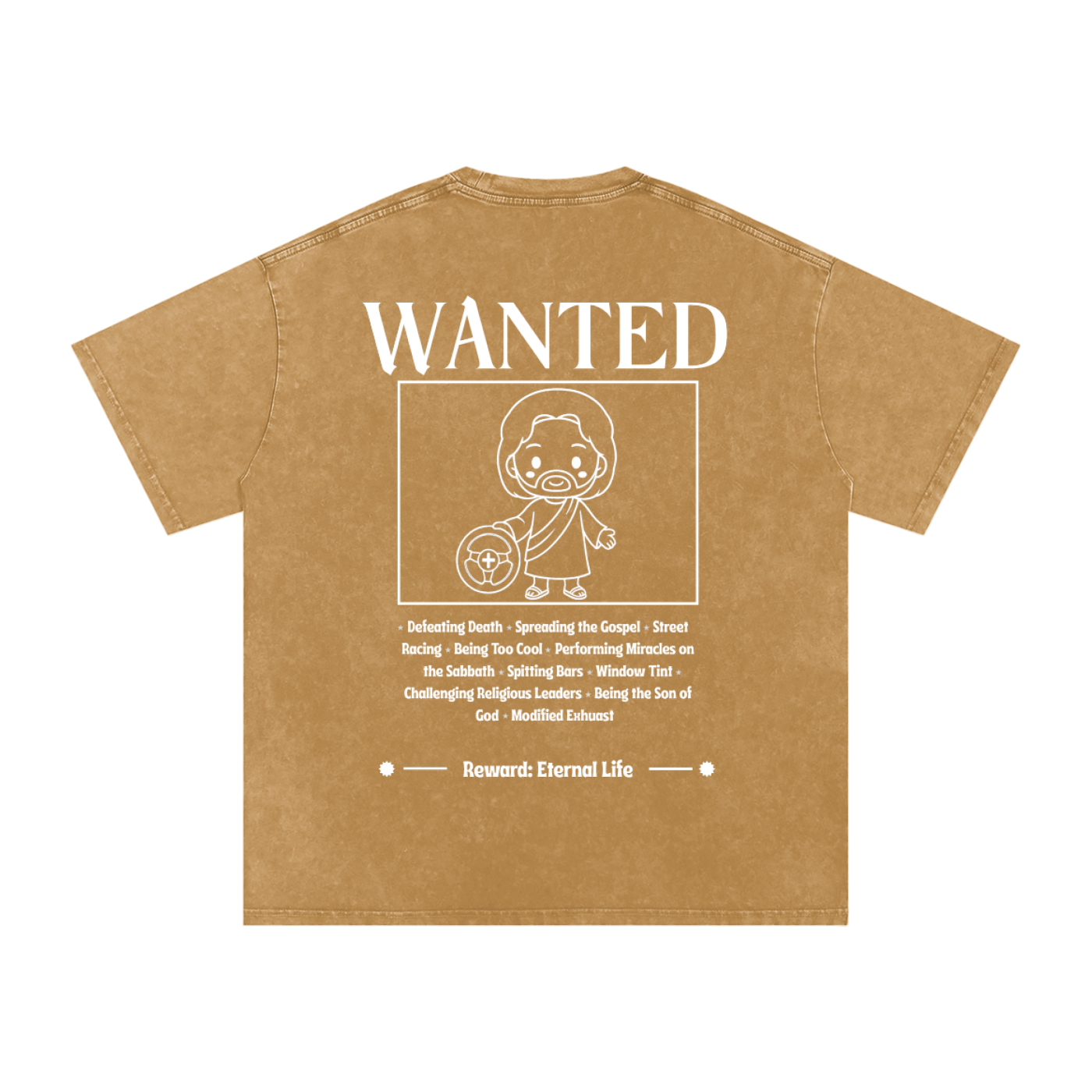 Biblically Boosted Wanted Snow Washed T-Shirt