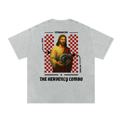 Biblically Boosted Heavenly Combo Snow Washed T-shirt