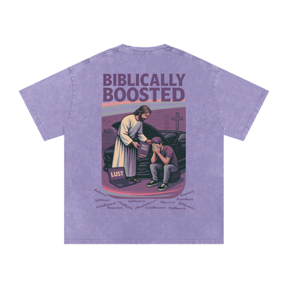 Biblically Boosted Mustang Lust Snow Washed T-shirt