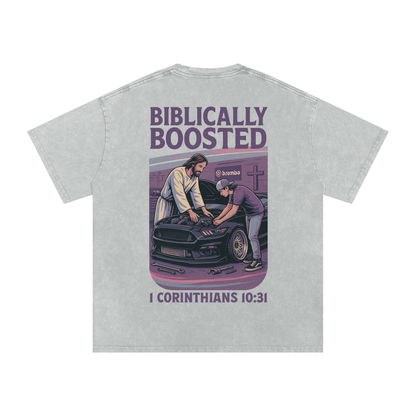 Biblically Boosted Mustang Snow Washed T-Shirt