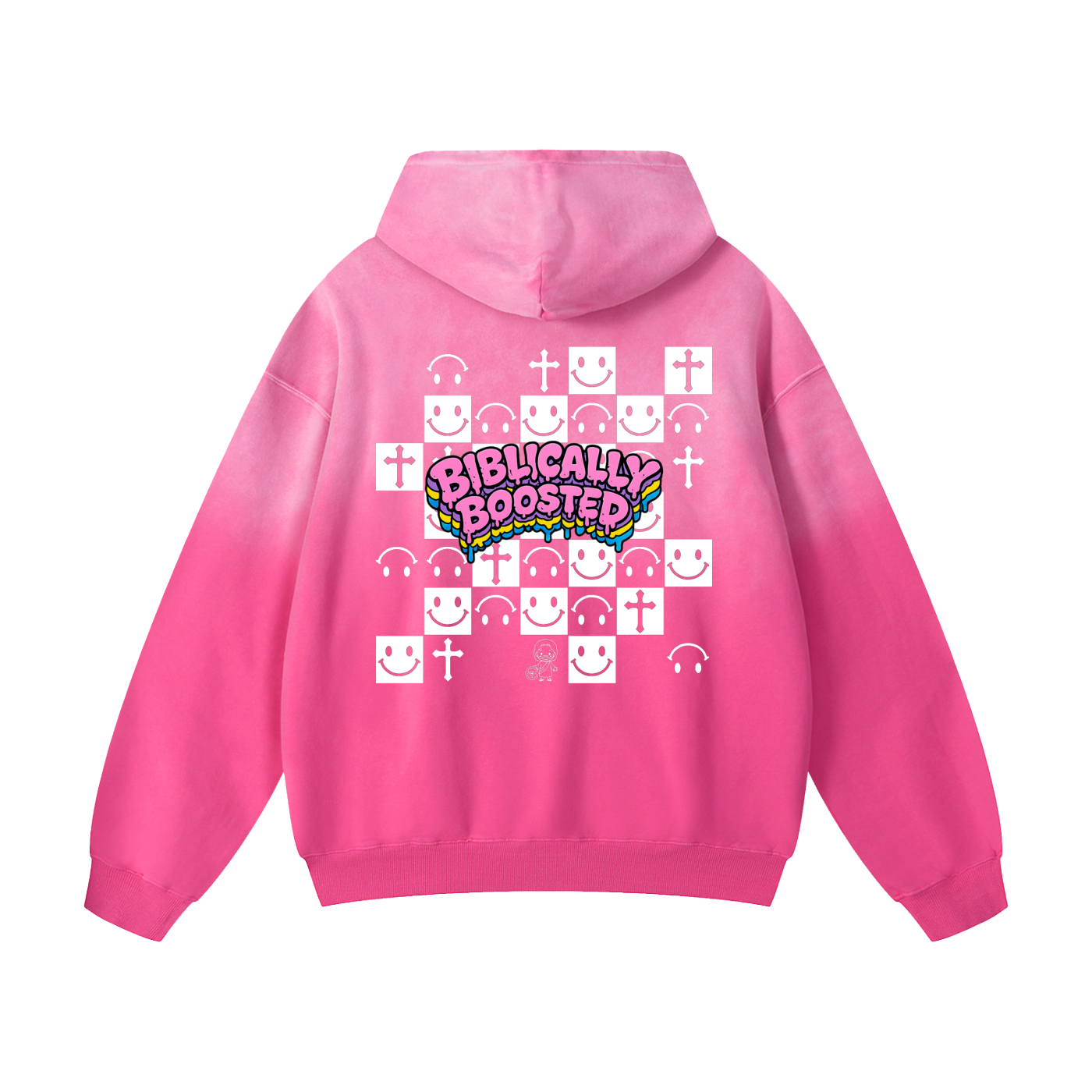Biblically Boosted Sun Fade Checker Hoodie
