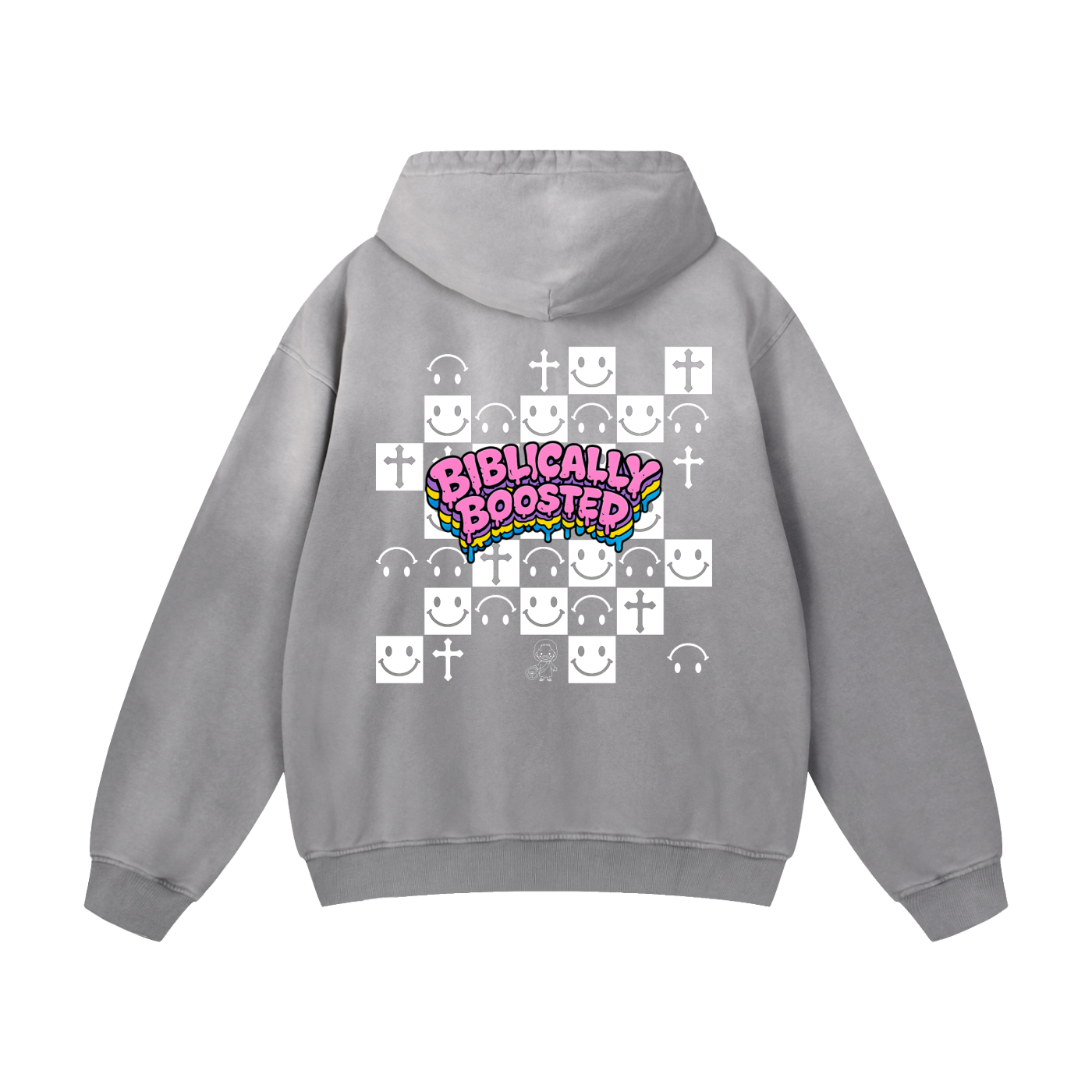 Biblically Boosted Sun Fade Checker Hoodie