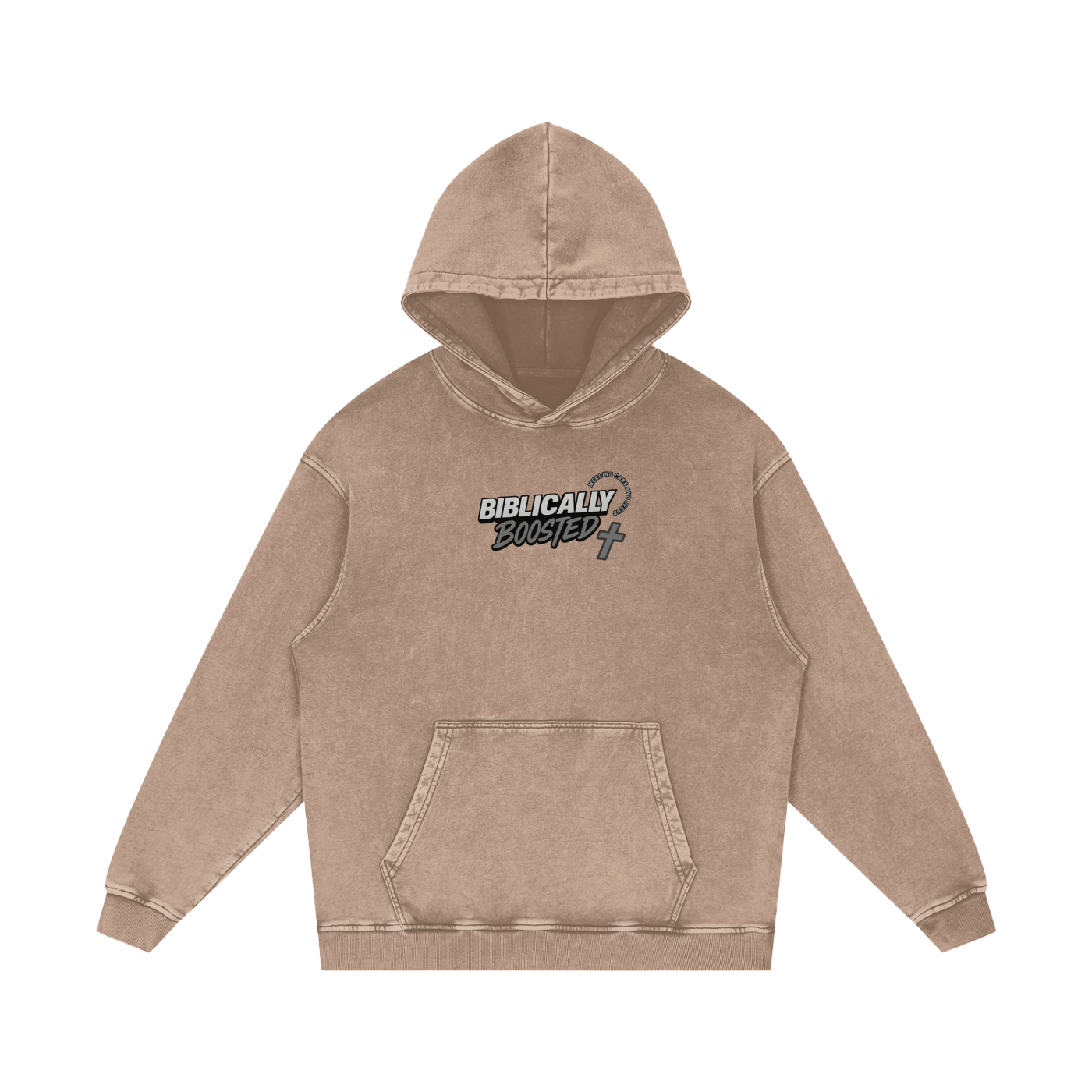 Biblically Boosted Wanted Snow Washed Hoodie