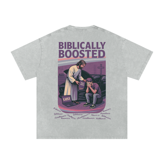 Biblically Boosted Mustang Lust Snow Washed T-shirt