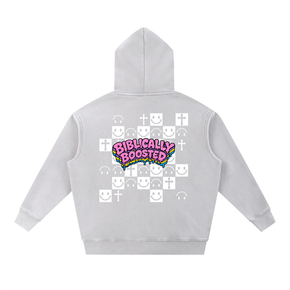 Biblically Boosted Snow Washed Checker Hoodie